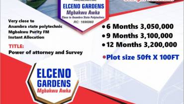 ELCENO GARDENS,AWKA